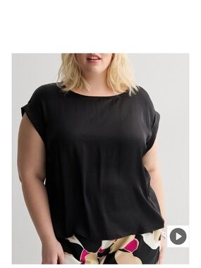 Nine West Black Cap Sleeve Blouse